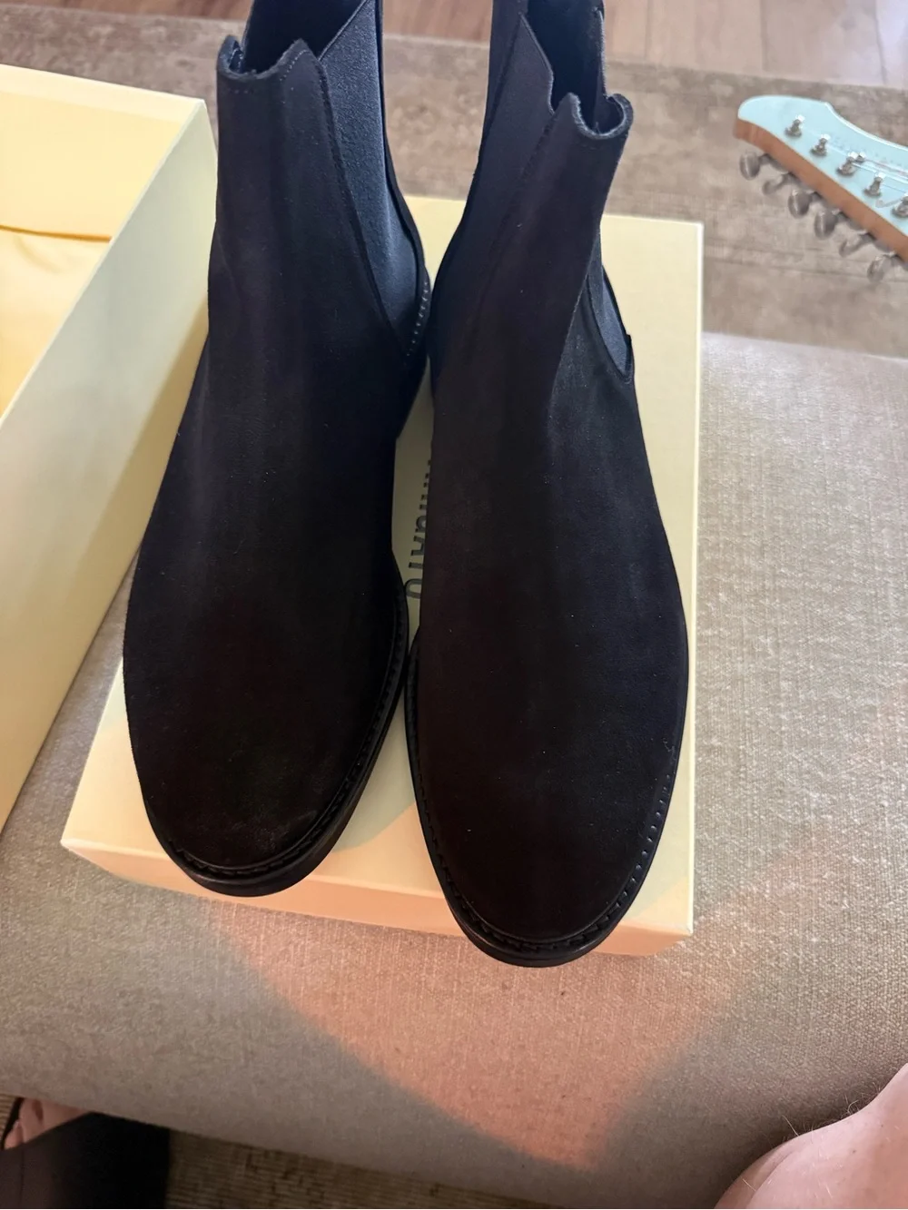 New Men’s Black Suede Axel Arigato Chelsea Boots - 10